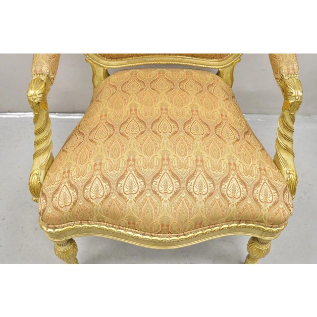 Cream Oscar De La Renta Home Century Furniture Italian Neoclassical Lounge Arm Chair For Sale - Image 8 of 12