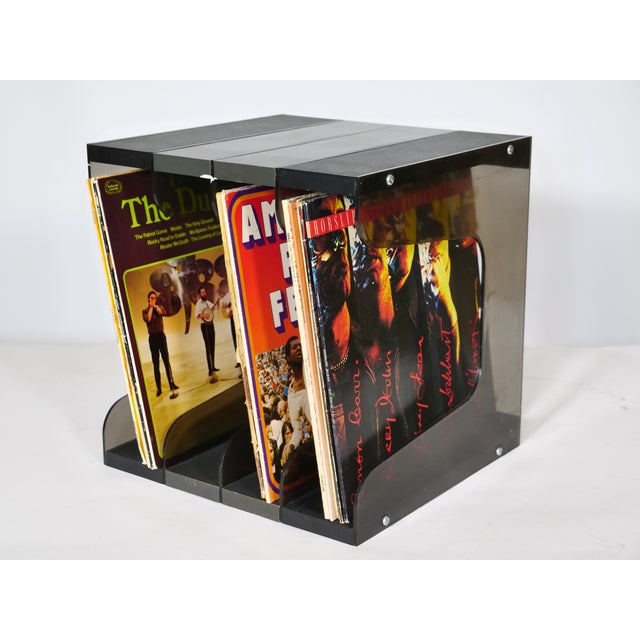 Space Age Vinyl Stand in Smoked Acrylic Glass, 1970s For Sale - Image 15 of 16