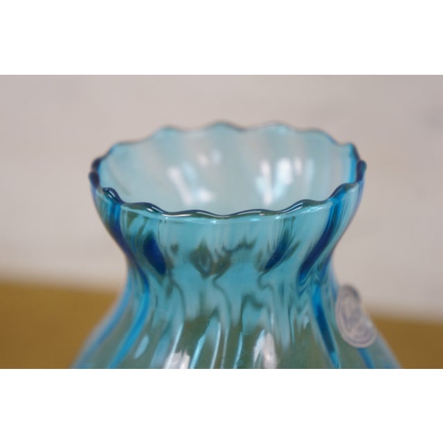 Vintage 4pc Blue Art Glass Decanter Pitcher Vase Votive Holder Mary Gregory For Sale - Image 14 of 18