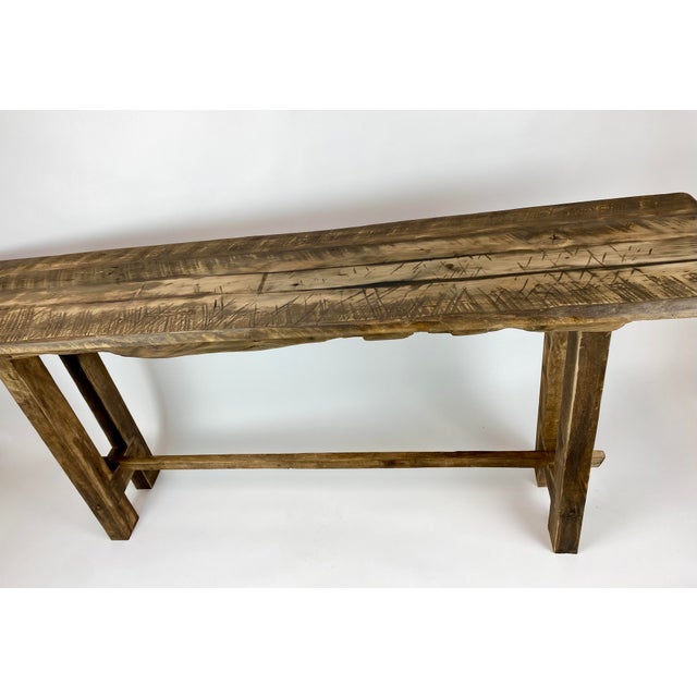 Custom French Farmhouse Console Table of Reclaimed Barn Wood. Chairish
