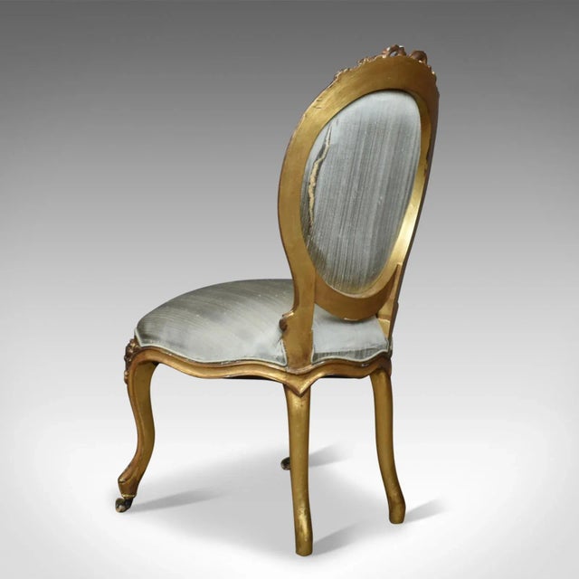 Mid 20th Century French Gilt Wood Salon Chair For Sale - Image 4 of 10