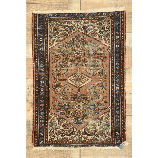 Burnt Orange Antique Persian Hamadan Rug - 02'06 X 03'07 For Sale - Image 8 of 8