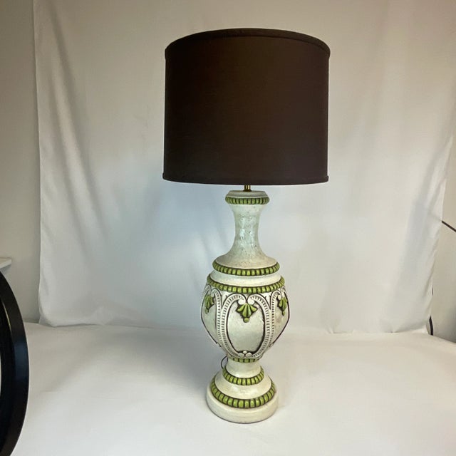 1950s 1950s Boho Chic Large Scale Plaster Table Lamp. For Sale - Image 5 of 11