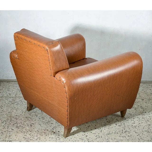 Mid-Century Modern Brown Leather Armchair, Italy, 1970 For Sale - Image 3 of 9