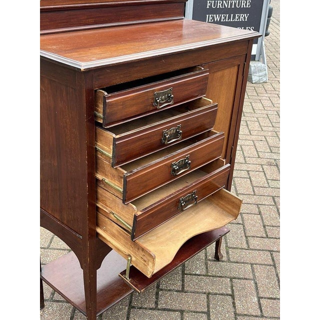 Arts & Crafts Filing Cabinet with Drawers & Cupboard For Sale - Image 3 of 9