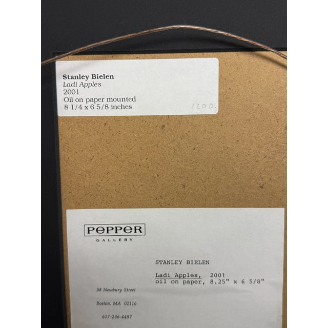 Stanley Bielen "Ladi Apples" Oil on Paper + Signed, Circa 2001 For Sale - Image 10 of 12