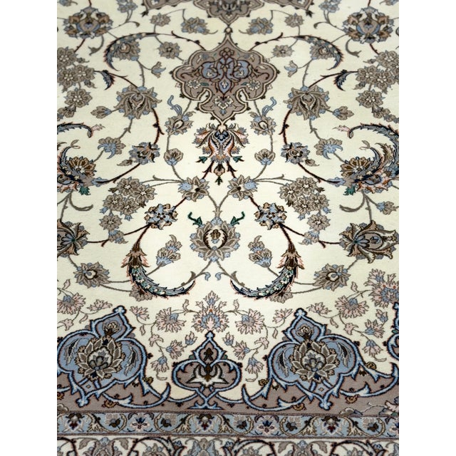 Pasargad Beige Persian Isfahan Silk & Wool For Sale - Image 10 of 18