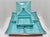 1950s Ever-Art California Turquoise Ceramic Pagoda Lazy Susan - 6pcs For Sale In Portland, OR - Image 6 of 7