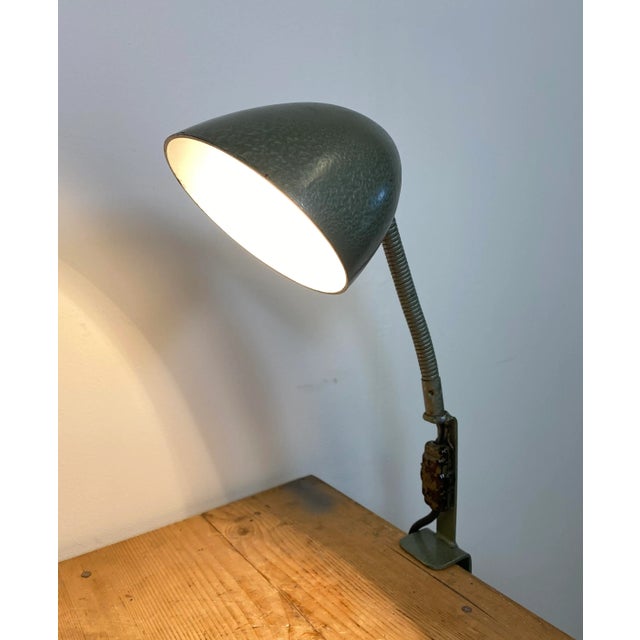 Green Industrial Bakelite Gooseneck Table Lamp, 1960s For Sale - Image 16 of 17