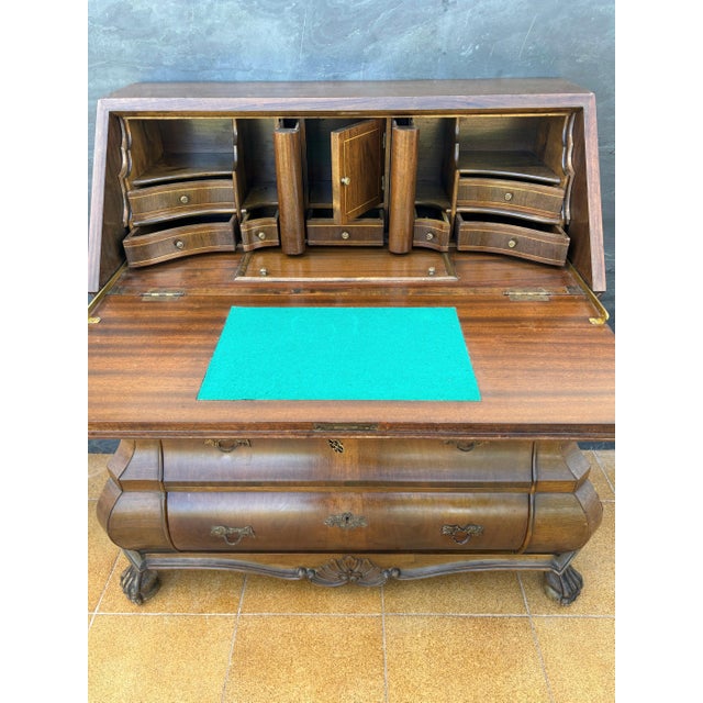 Baroque Style Bombe Secretary Desk, Mid-20th Century For Sale - Image 16 of 16