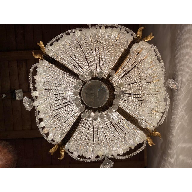 Traditional 1860s French Empire Gold Bronze Crystal Chandelier For Sale - Image 3 of 18
