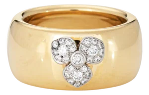 C2000 Vintage Tiffany & Co Ring France 5.5 Diamond Flower Band 18k Ring Platinum