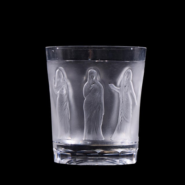 Lalique French Femmes Crystal Whiskey Tumbler Glasse This tumbler: 3.5 wide x 3.5 deep x 4 inches high ABOUT PHOTOS: We...