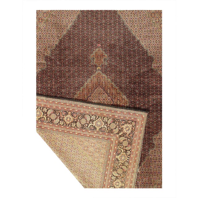 Traditional Fine Hand Knotted Persian Silk & Wool Tabriz Design For Sale - Image 3 of 4