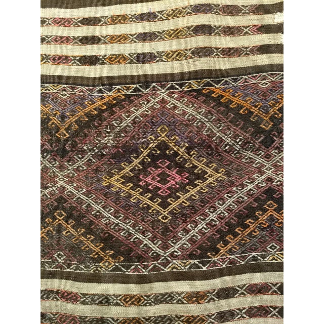 Vintage Moroccan Tribal Kilim Runner, Handwoven Wool, Geometric Medallion Pattern, 3x13 For Sale In Chicago - Image 6 of 8