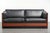 Luxurious set of 2 top-quality black cowhide leather and wood Schuitema Art Deco design 3-seater sofas. : This luxurious...