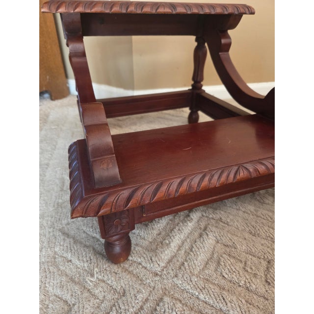 Chippendale Carved Mahogany Bed Library Step For Sale - Image 3 of 13