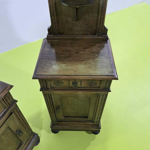 Antique Wooden Nightstands, Set of 2 For Sale - Image 5 of 13