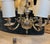 Georgian-revival style sterling chandelier with a faceted baluster stem and scrolled arms. Can also be sold with ivory...