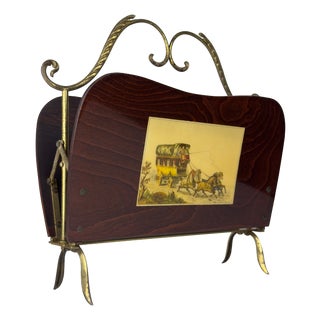 Vintage Magazine Rack, Italy, 1950s For Sale