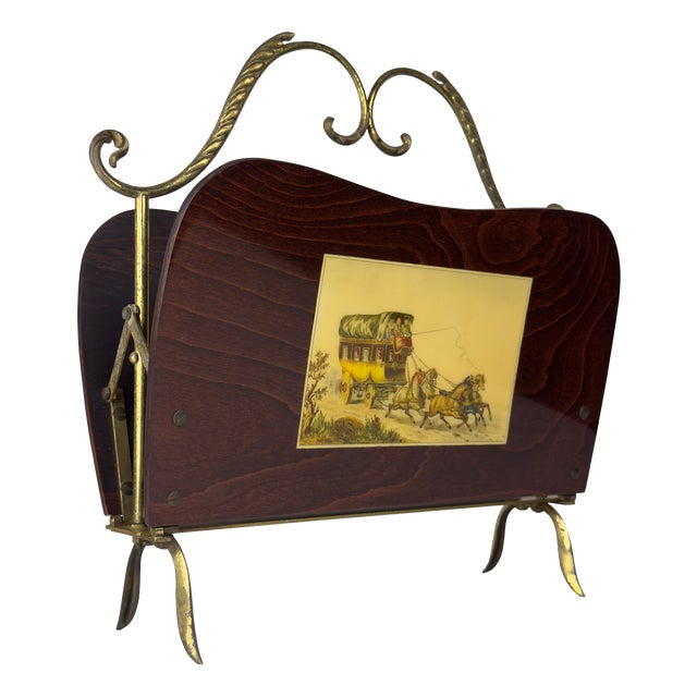Vintage Magazine Rack, Italy, 1950s For Sale