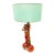 1950s Mid-Century Modern Hand Painted Hawaiian Hula Resin Table Lamp by Santana W/ Wipplestitch Shade For Sale