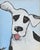 Farmhouse Folk Art Doggie Dog Puppy Oil Painting Including the Antiqued Gold Wood Frame For Sale - Image 3 of 5