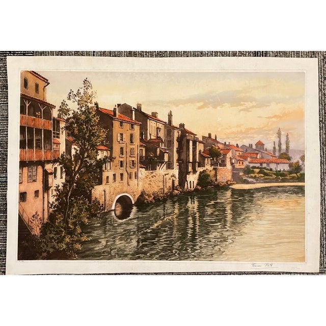 1920s Frances Roth French Canal Etching With Aquatint For Sale - Image 4 of 4