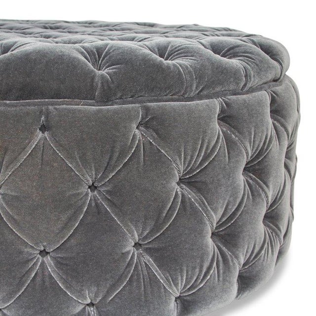 Velvet Round Ottoman | Chairish