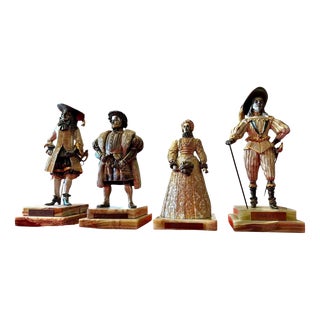 Birmingham Mint British Monarchs Bronze Figures by Anna Danesin, 1980s, Set of 4 For Sale
