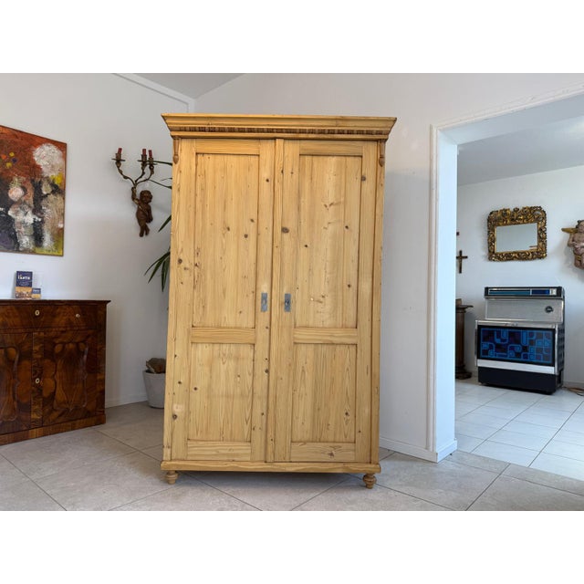 Gründerzeit Farmhouse Cabinet in Natural Wood For Sale - Image 3 of 9
