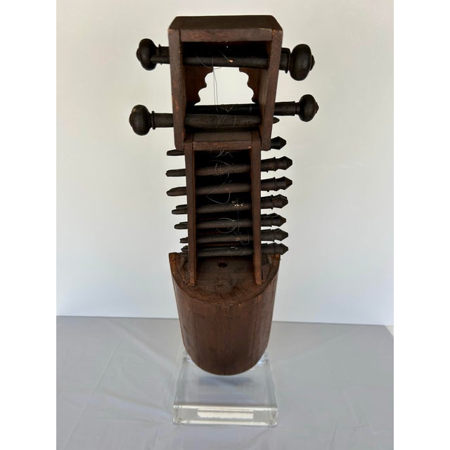Vintage Decorative Sarangi Mounted on Lucite Base For Sale - Image 12 of 12