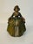Vintage Hand Painted Figural Lady Bell Cast Iron Southern Belle Green 3.5” Tall For Sale - Image 4 of 9