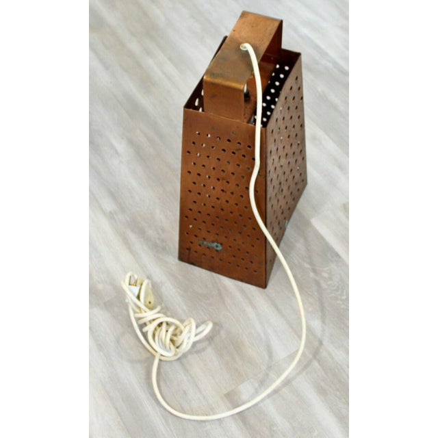 Mid Century Modern Style Copper Cheese Grater Light Fixture Chandelier