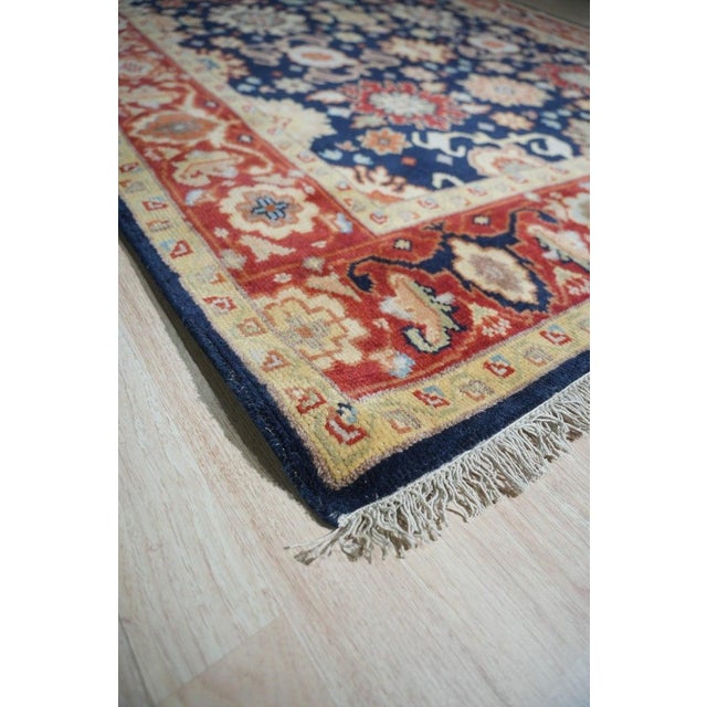 8x10 Blue Hand-Knotted Wool Floral Constellations Classic Traditional Carpet Rug For Sale - Image 4 of 6