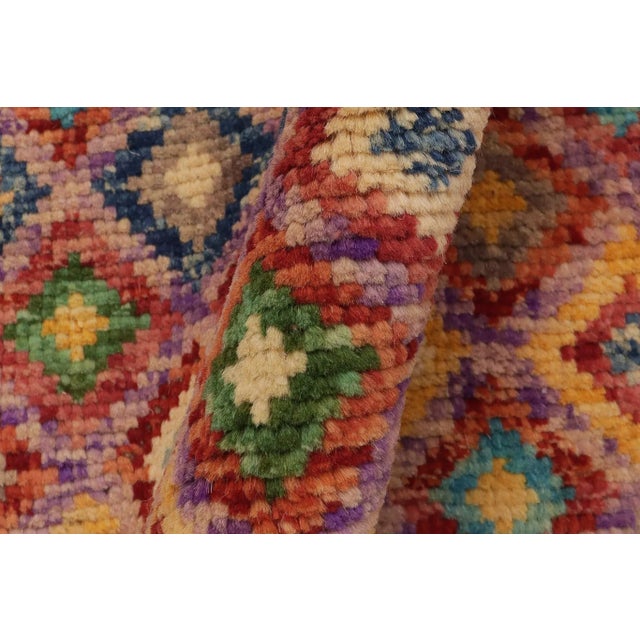 Purple 1990s Balochi Tiana Hand Knotted Wool Rug - 3'5'' X 4'11'' For Sale - Image 8 of 10