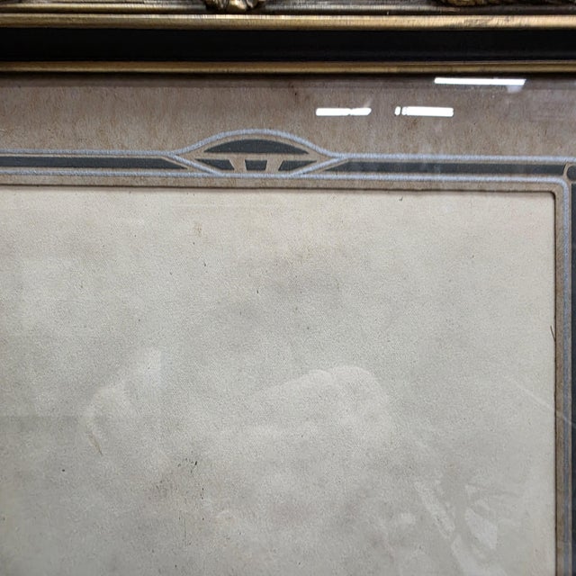 1930s 1930s Art Deco Wood Picture Frame, Gold Polychrome Floral Crest, 8x10 For Sale - Image 5 of 14