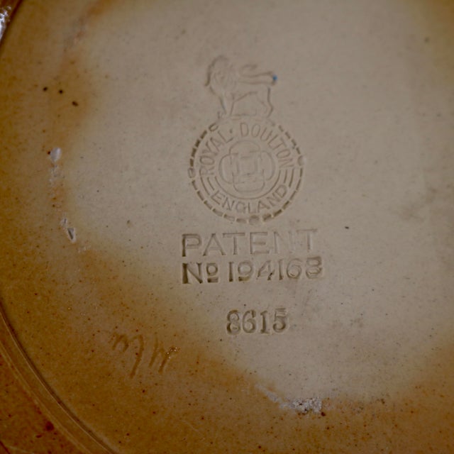 Brass 1920s Royal Doulton Lambeth Crystalline Glaze Stoneware Tobacco Jar Humidor by Minnie Webb For Sale - Image 8 of 12
