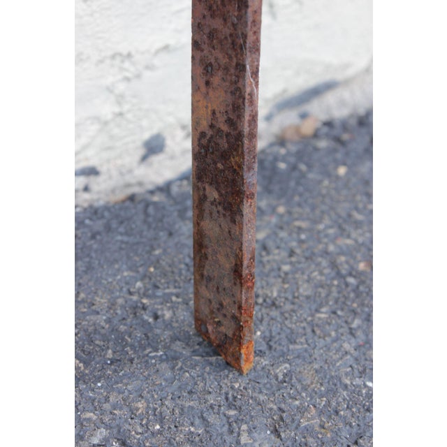 Metal Antique Cast Iron Garden Fence Section With Spear Finials And Star Motif For Sale - Image 7 of 18