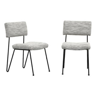 Pair of Midcentury Modern Case Study Iron Chairs With Cowtan Performance Fabric For Sale