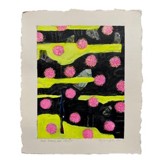 Black Dahlia, Pink Circles, Original Painting by Ben Junta For Sale