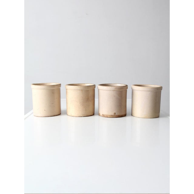 Farmhouse Antique Stoneware Crocks Set of 4 For Sale - Image 3 of 15