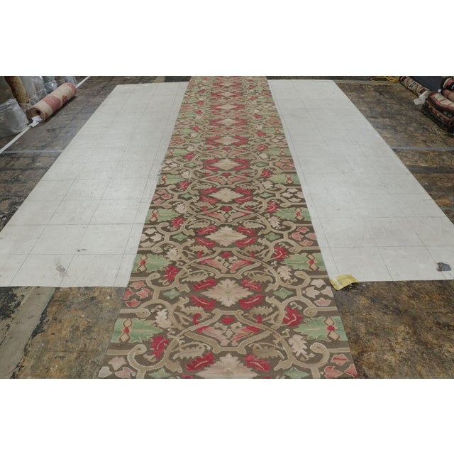 Traditional 18th Century Aubusson Style Inspired Design Brown Wool Runner by Rug & Kilim For Sale - Image 3 of 8