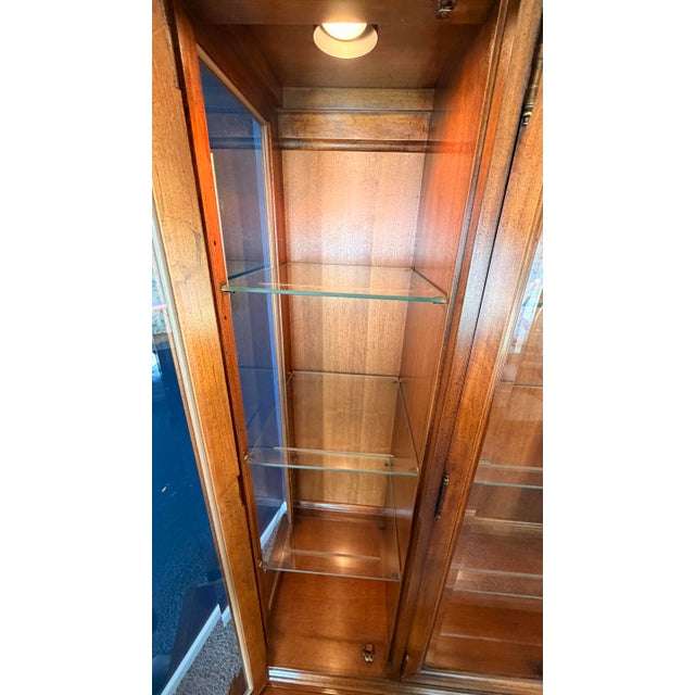 Vintage White Furniture Co. Mebane, Nc 7 Foot Lighted French Provincial China Hutch (2 Piece) For Sale - Image 12 of 12