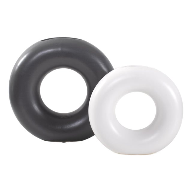 Ronde Ring Ceramic Vase- Set of 2 For Sale