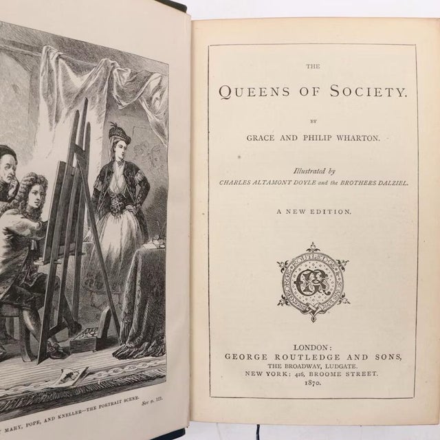 19th Century Fine Leather Bindings - "The Queens of Society" and "Wits of Society" Books by Grace and Philip Wharton, 1870 - 2 Volumes For Sale - Image 5 of 8