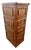 Vintage Tiger Oak File Cabinet Four Locking Drawers, Paneled Sides Legal Size For Sale