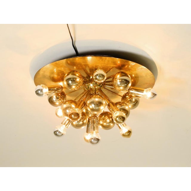 Large Space Age Sputnik Ceiling Lamp in Brass from Cosack Leuchten, 1970s For Sale - Image 6 of 18
