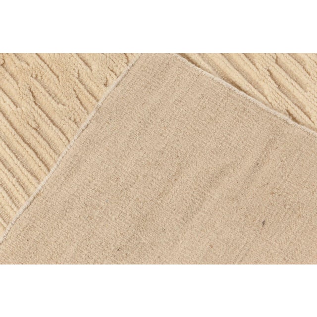 Textile Modern Beige High-low Knotted Wool Rug by Doris Leslie Blau For Sale - Image 7 of 7