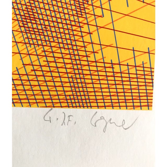 1983 "Figural Composition Yellow" Hand Signed Lithograph by Gif Wagner For Sale - Image 4 of 5